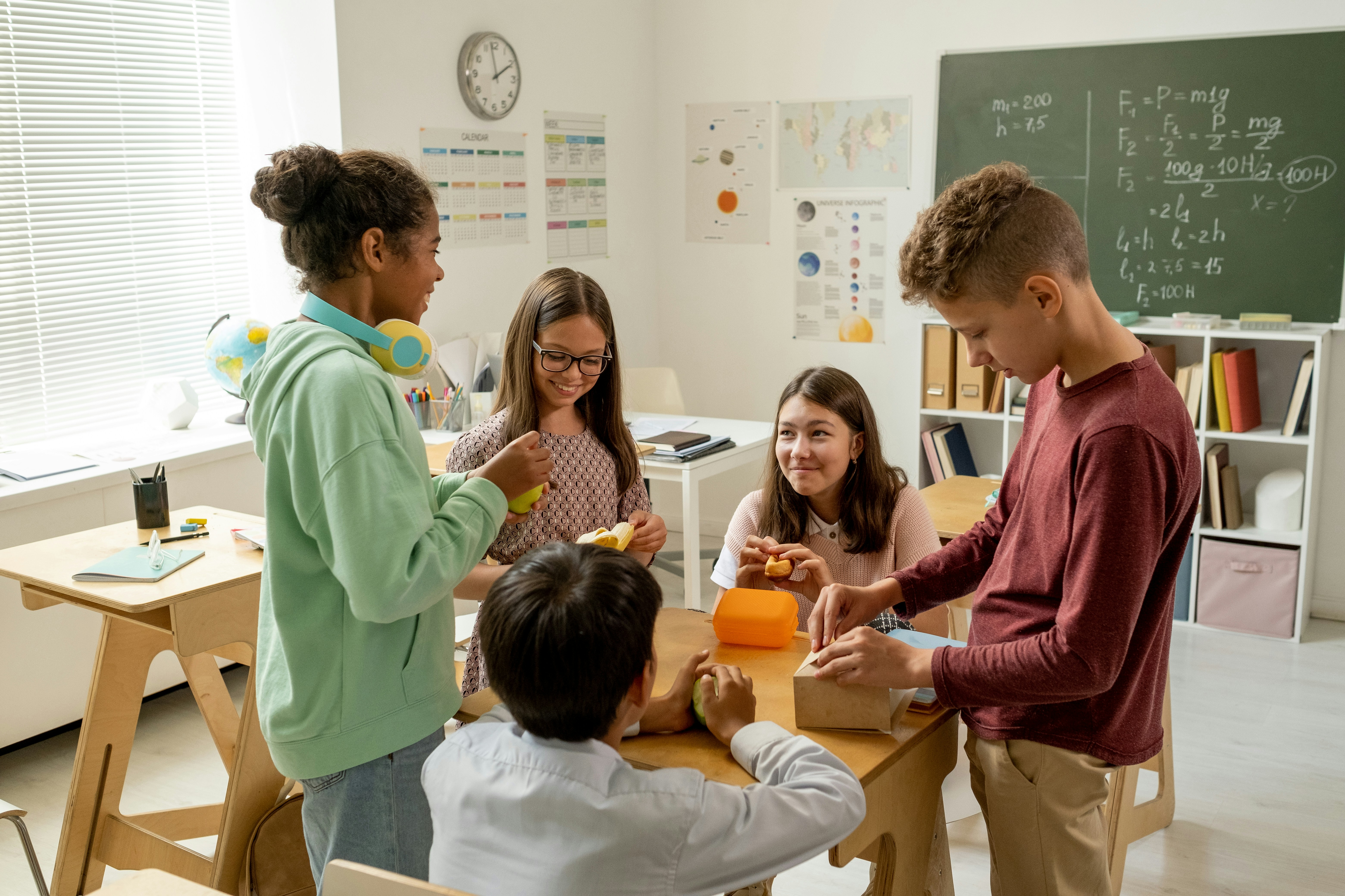 Safe and secure classroom environment with students learning